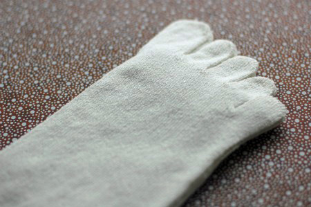 絹100％おやすみ用ゆったり五本指靴下