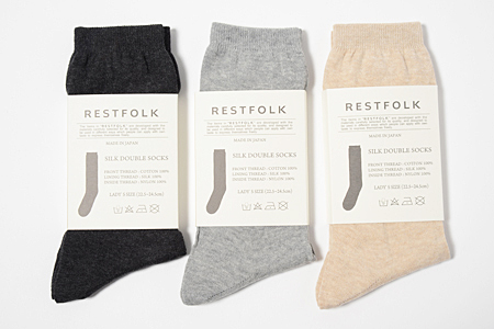 ダブルＳＩＬＫソックスベーシック　全３色