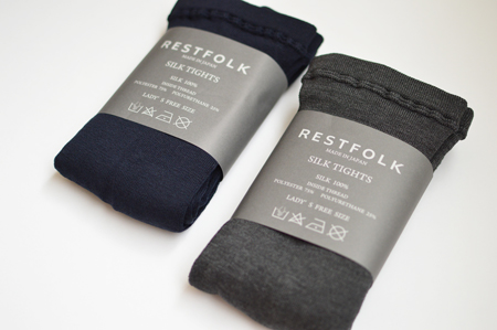 シルクタイツ　フォールズ　リブ　全２色