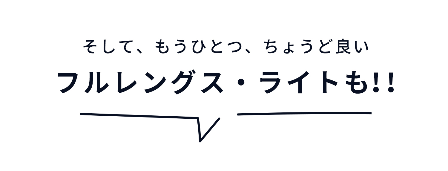 そしてもうひとつ、ちょうど良いフルレングスライト