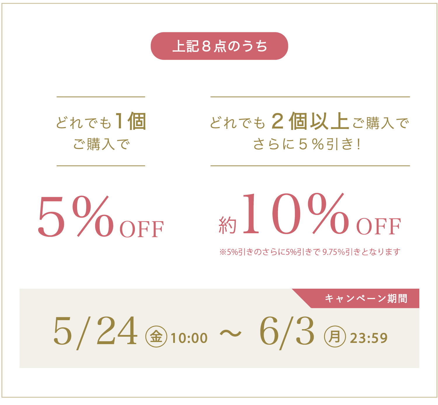 マハスーリヤキャンペーン５－１０％OFF詳細