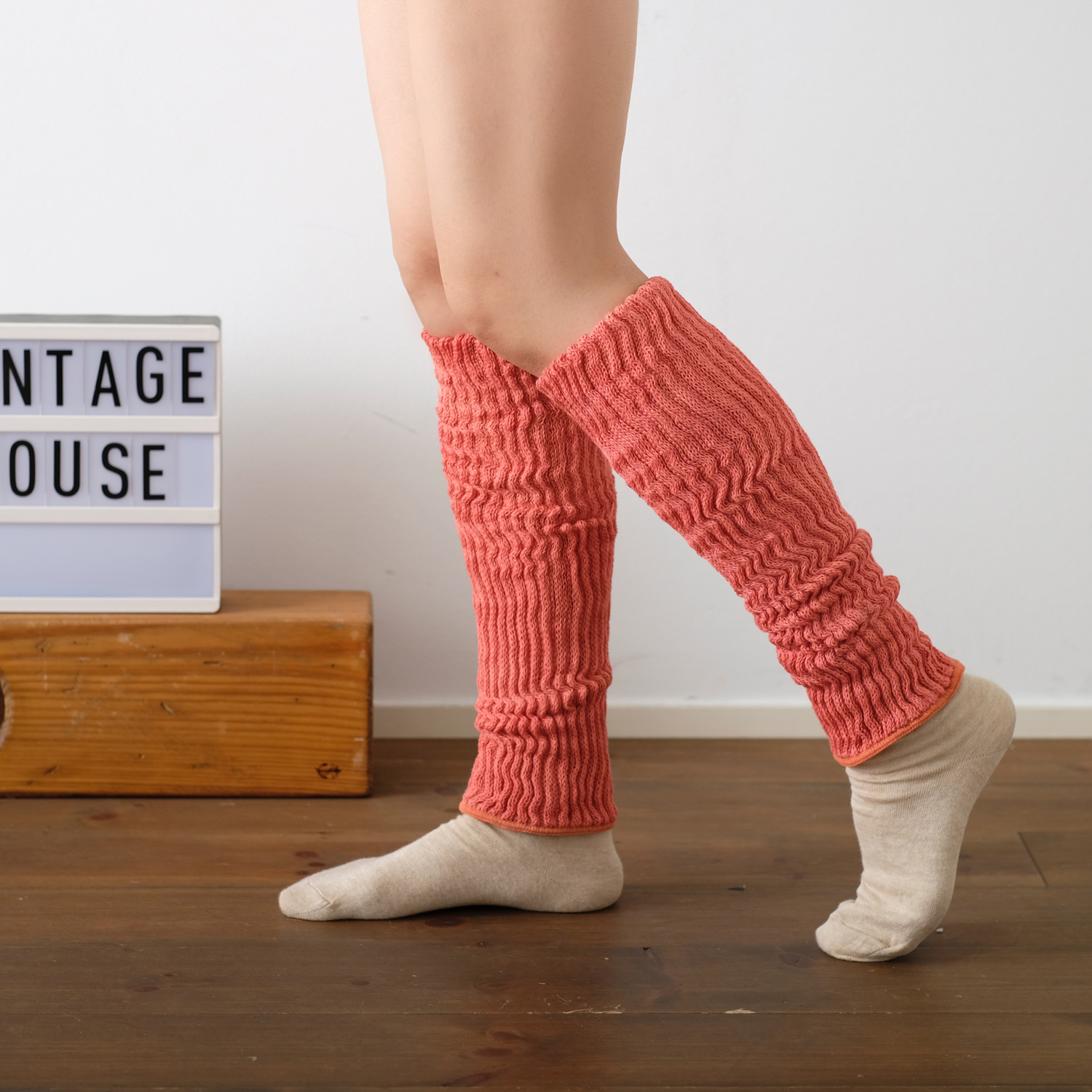 茜染めふわもこレッグウォーマーロング,値上げ