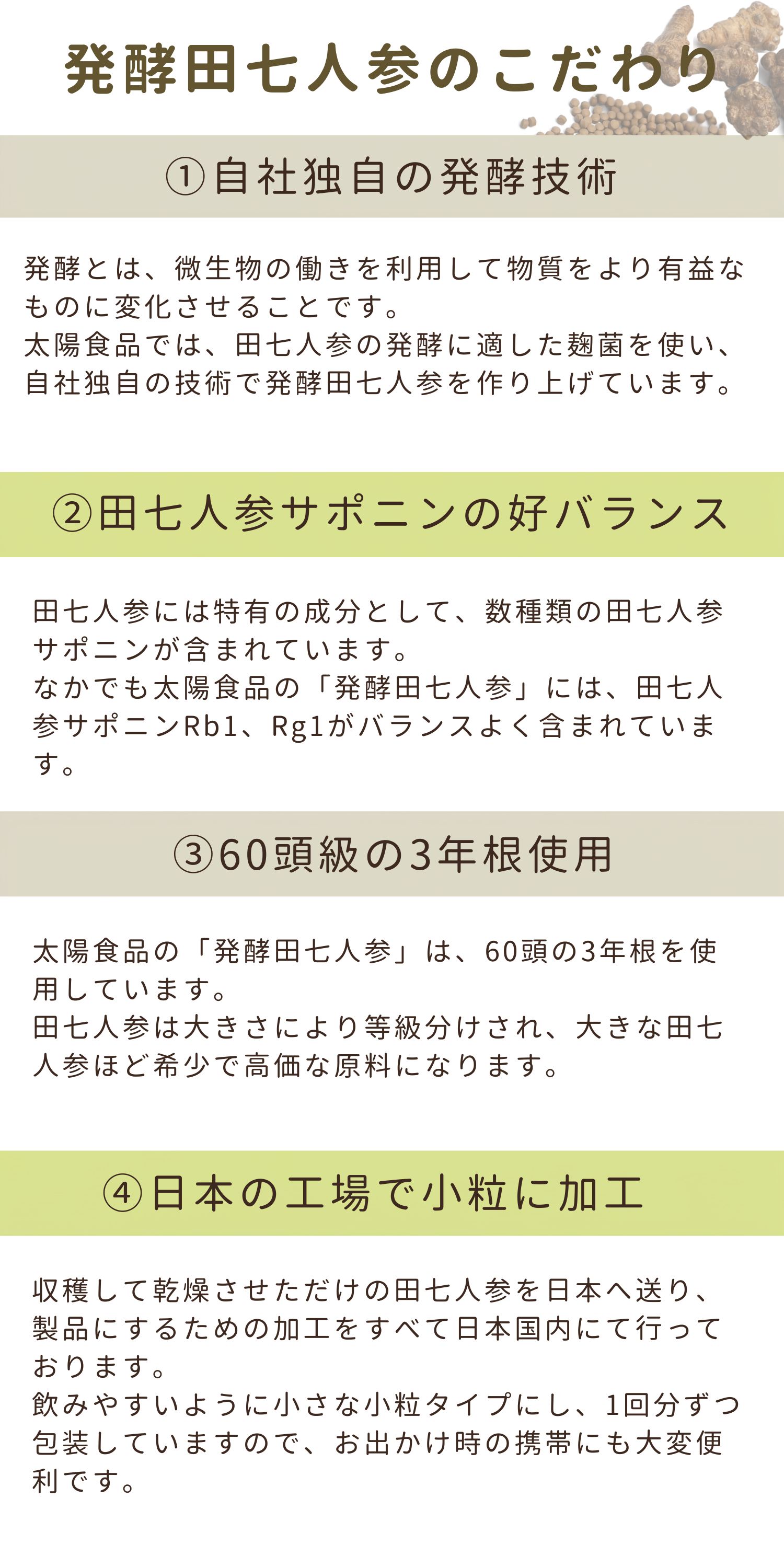 田七人参,発酵,サポニン,サプリ,健康食品,体調管理,通販