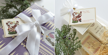 クリスマスカード付きラッピング例