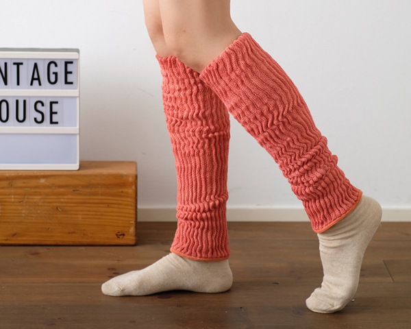 レッグウォーマー茜染