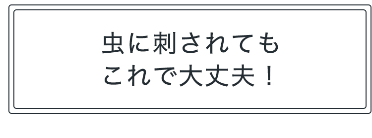 虫に刺されてもこれで大丈夫！