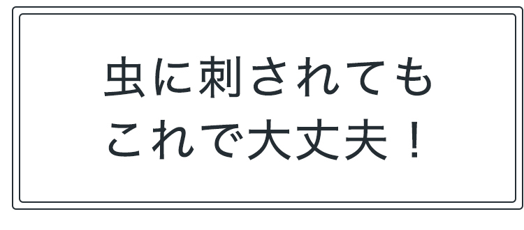 虫に刺されてもこれで大丈夫！