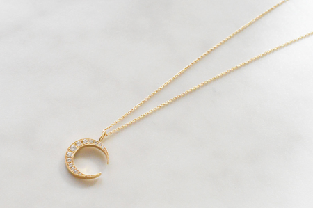 ダイヤモンドネックレス,ゴールドネックレス,ダイヤモンド,月,ムーン,K18,セレクトショップ,通販