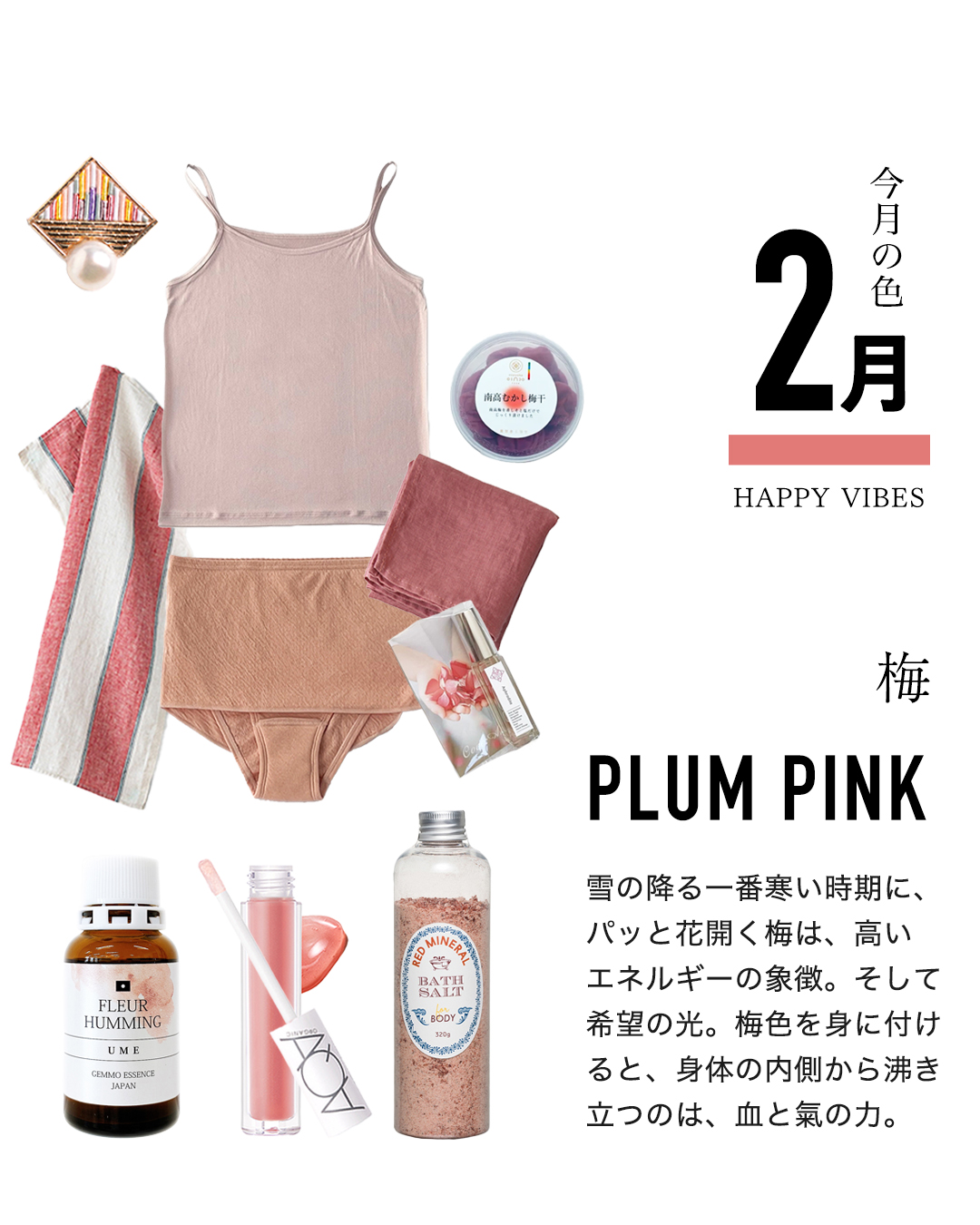 今月の色：2月梅ピンク