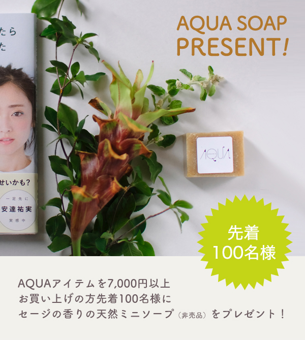 アクア石けんプレゼント