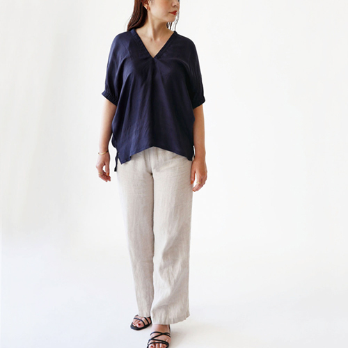 ブラウス,コットン,シルク,スリーブギャザー,Vネック,スリック,シャツ,カットソー,綿,おしゃれ,オシャレ,通販