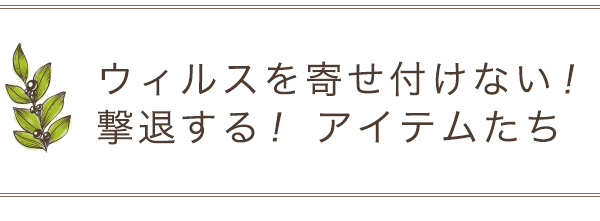 ウィルスを寄せ付けない！撃退するアイテムたち